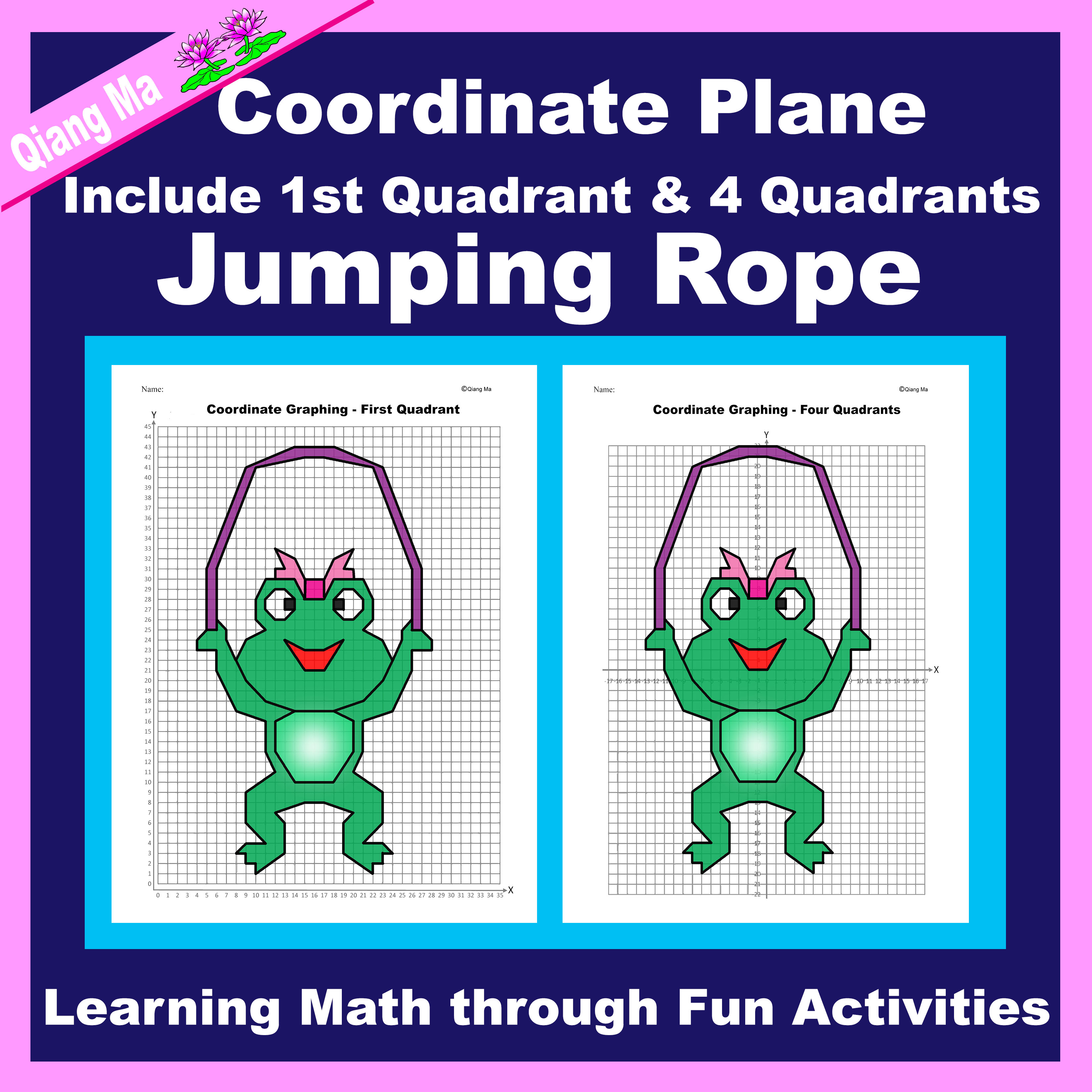 Back to School Coordinate Plane Graphing Picture: Jumping Rope