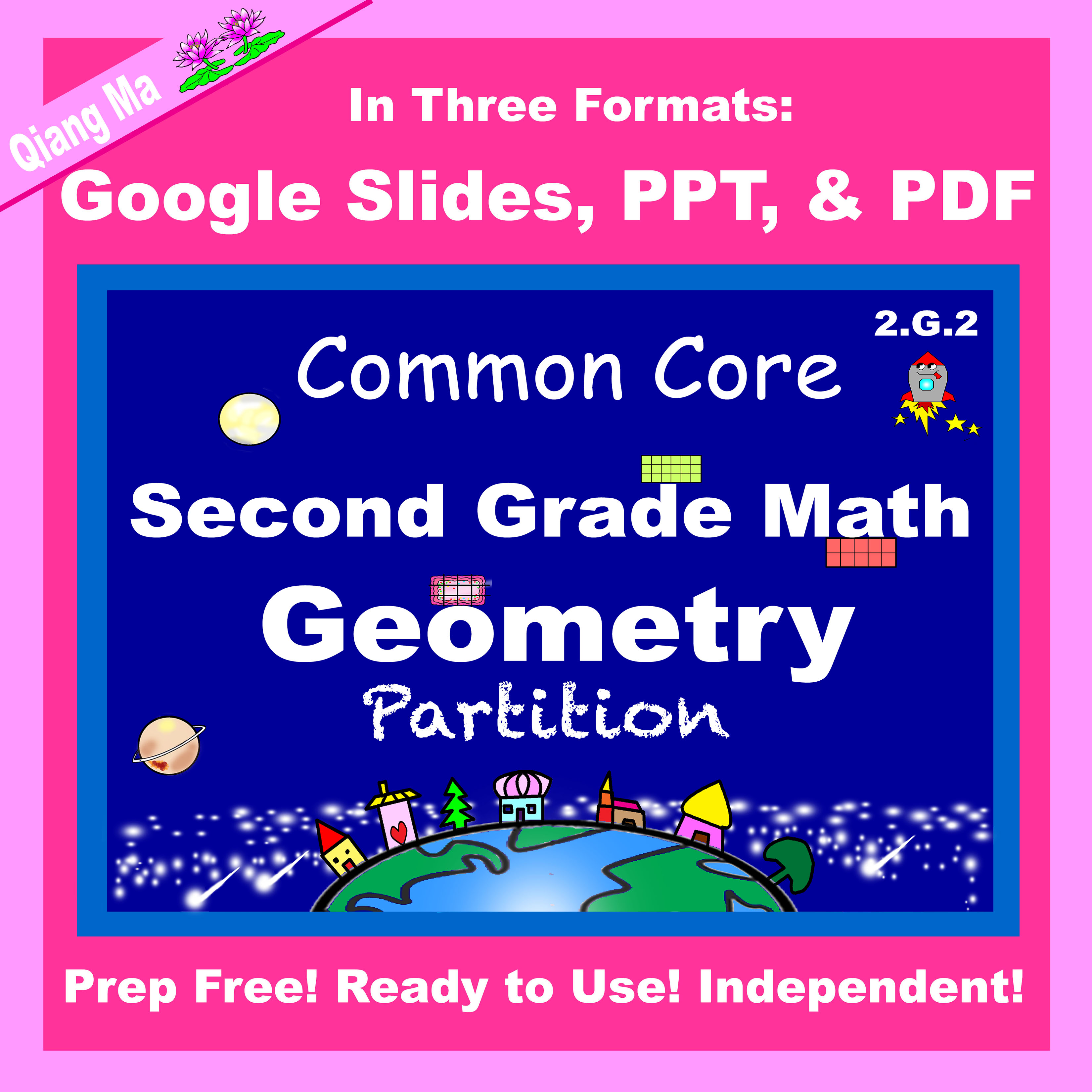 2nd Grade Math Geometry 2.G.2 in Google Slides PDF PPT