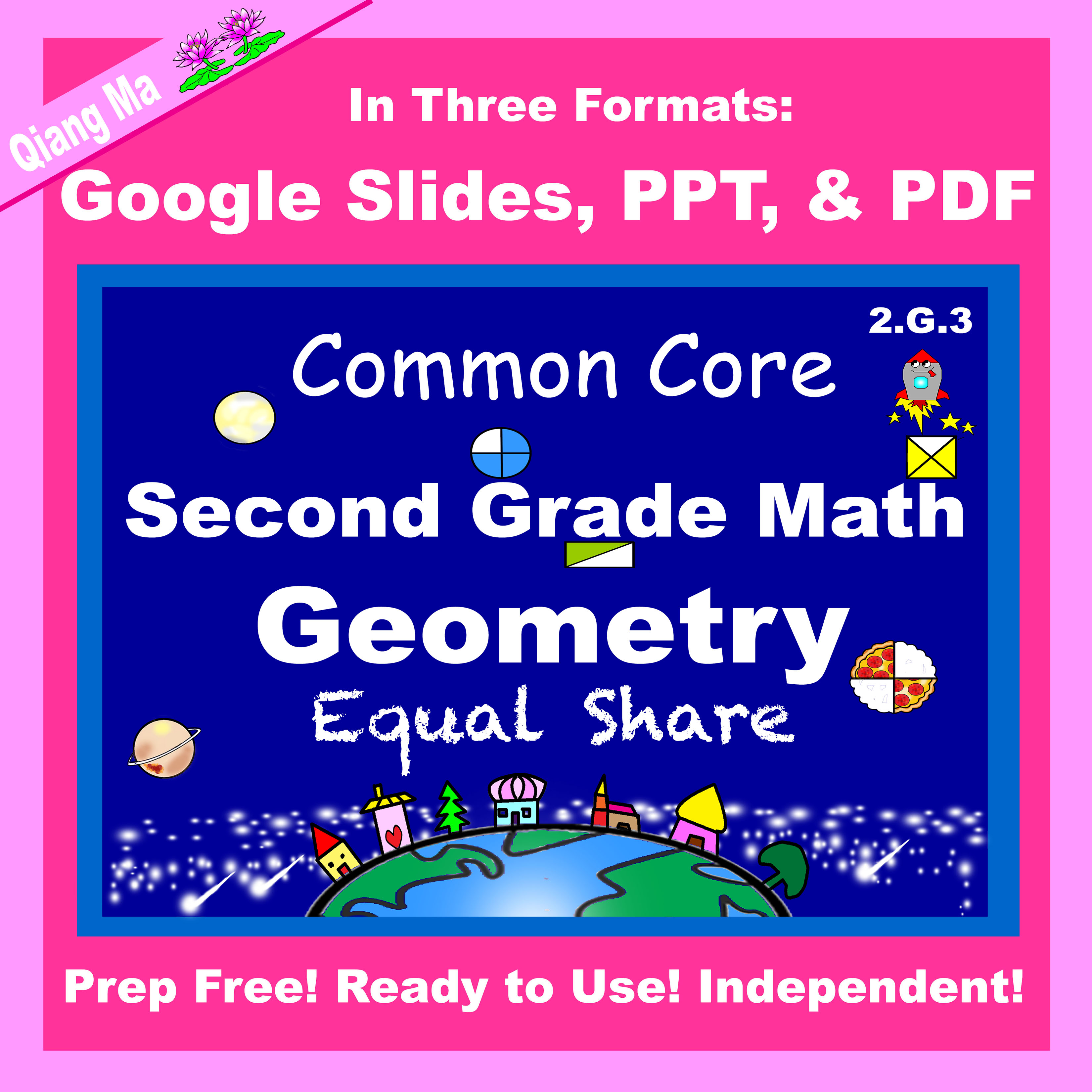 2nd Grade Math Geometry 2.G.3 in Google Slides PDF PPT