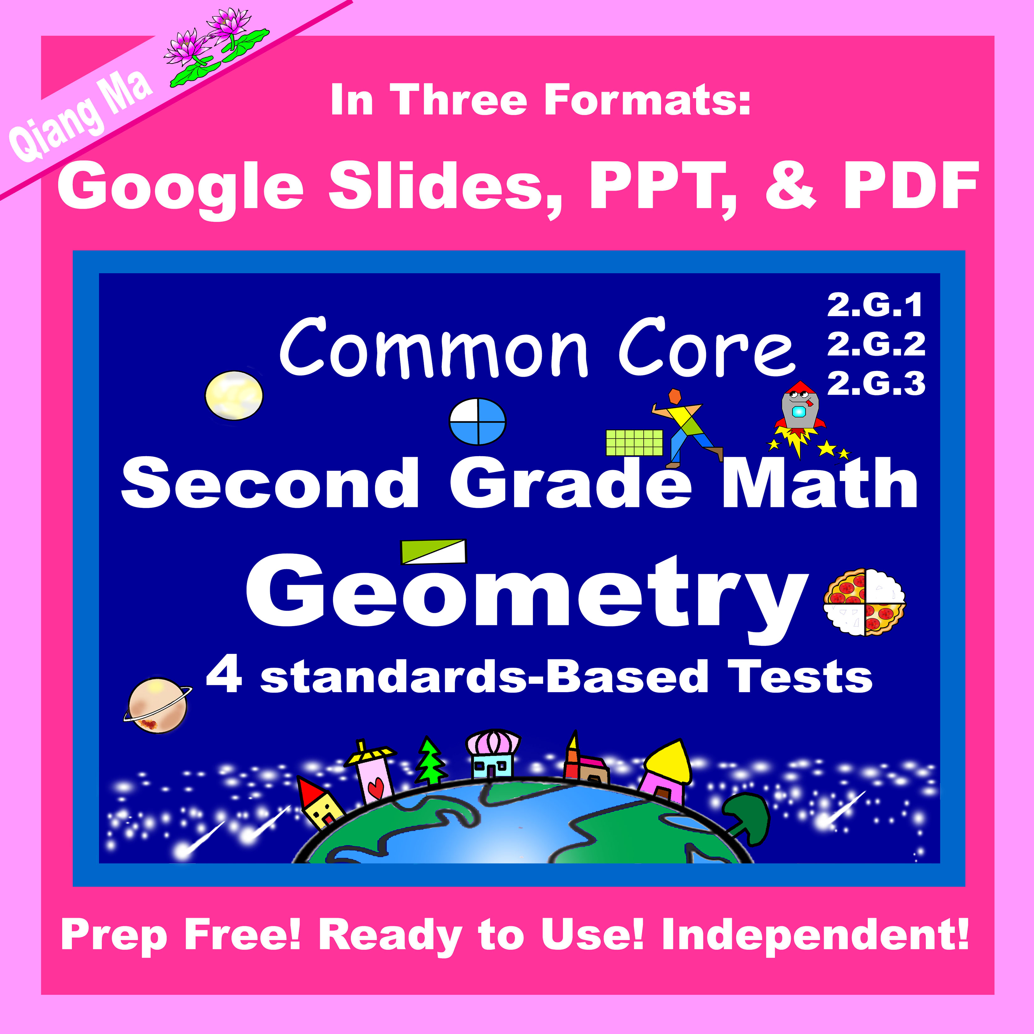 2nd Grade Math Geometry 2G Tests Google Slides PDF PPT
