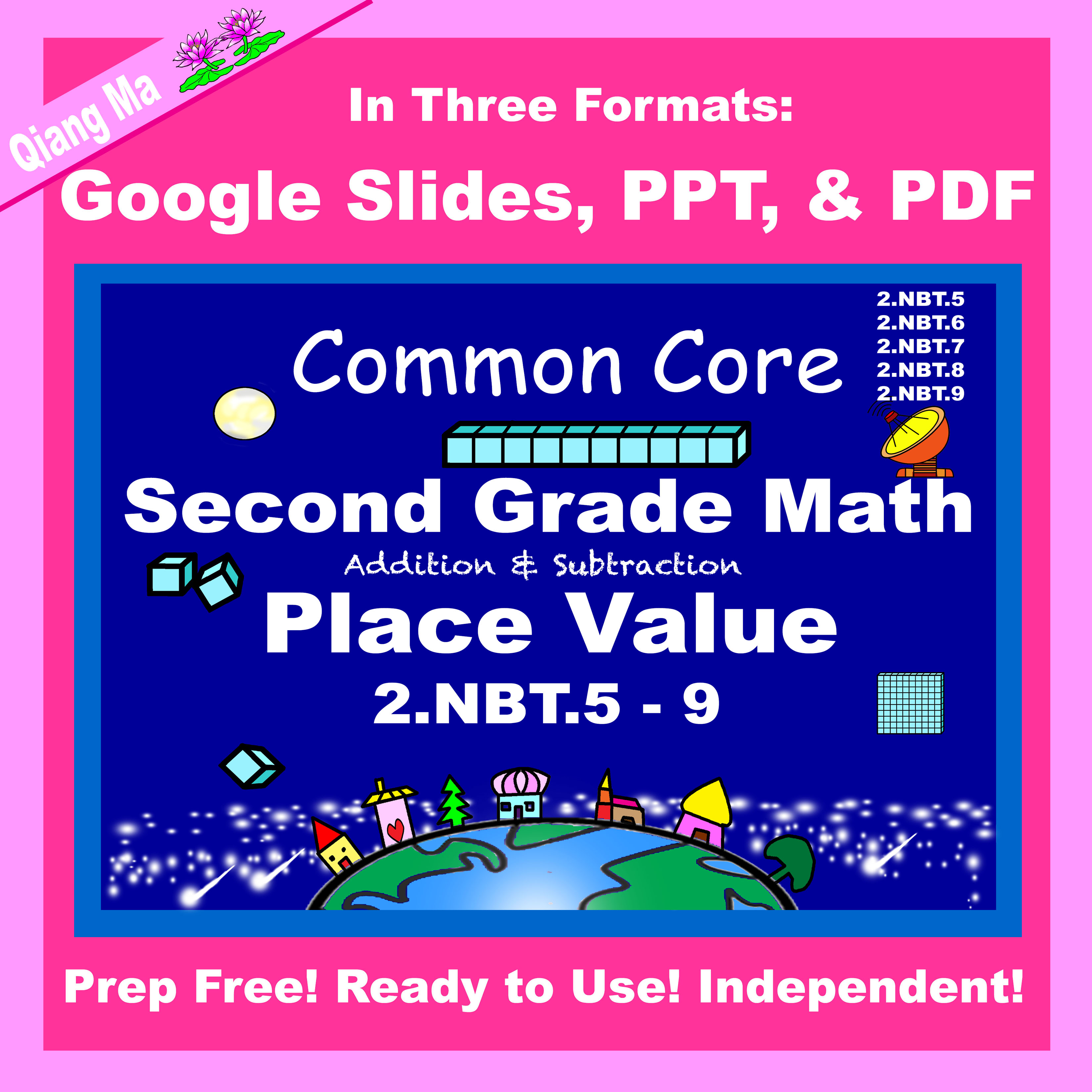 2nd Grade Math Place Value 2.NBT.5-9 in Google Slides PDF PPT