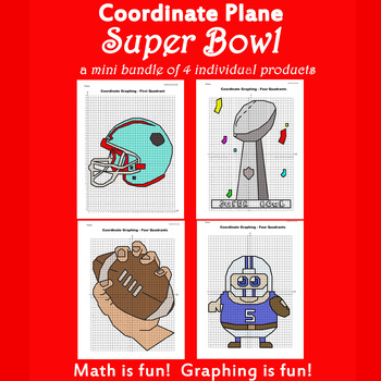 Super Bowl Coordinate Graphing Picture: Bundle 4 in 1