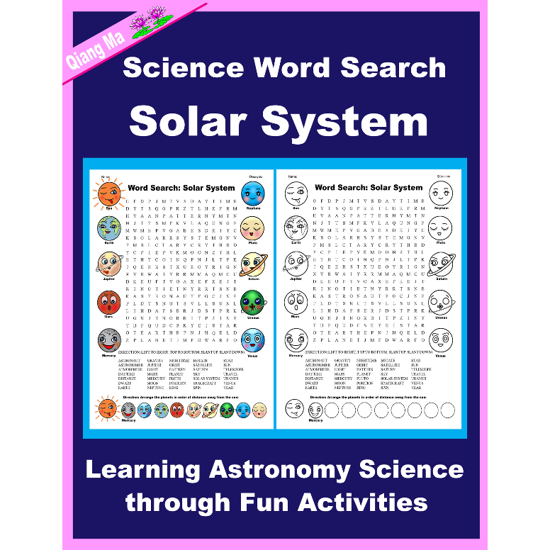 Word Search Astronomy: Solar System (Pages 3–8 Sample)