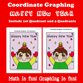 Happy New Year Coordinate Graphing Picture: Happy New Year