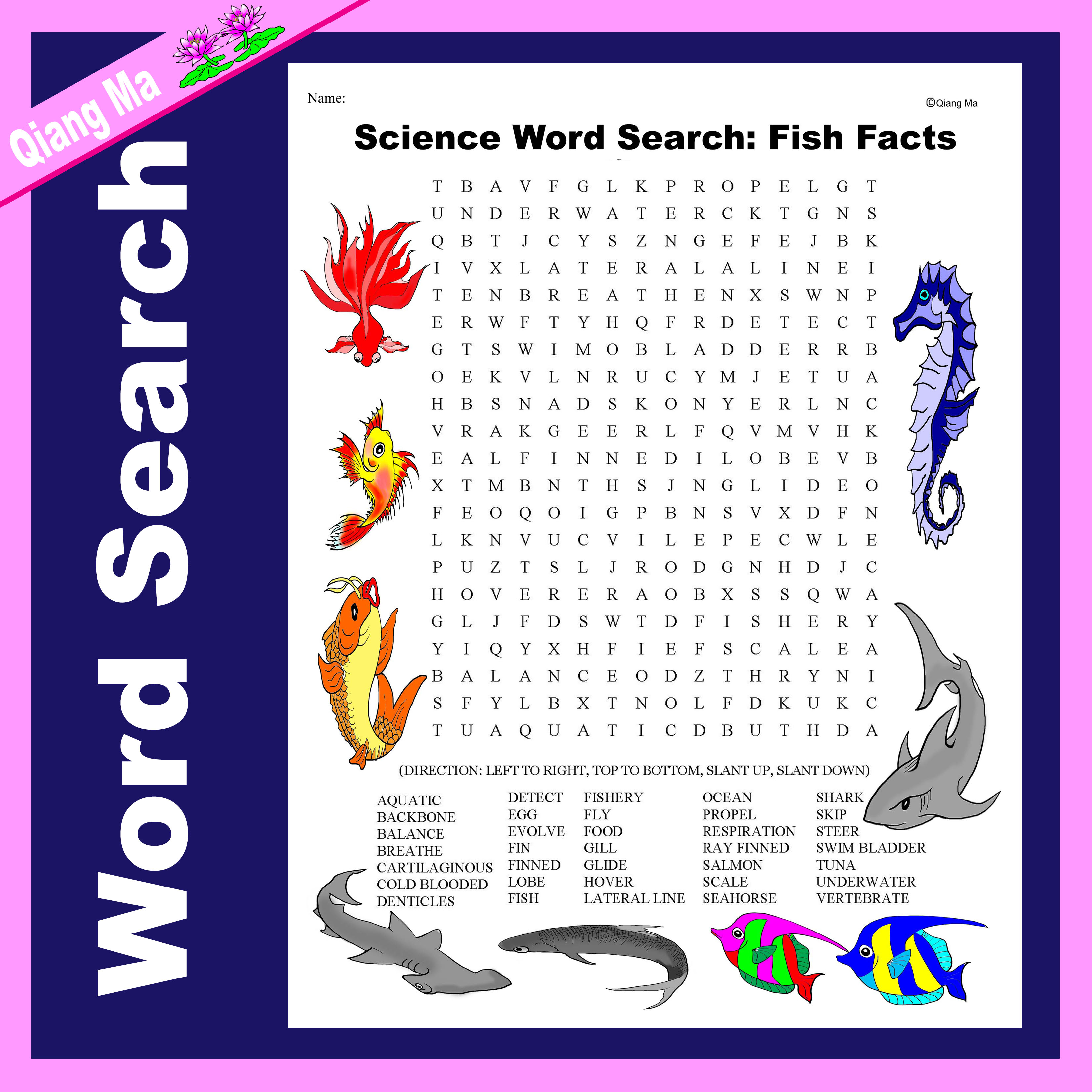 Science Word Search: Fish Facts