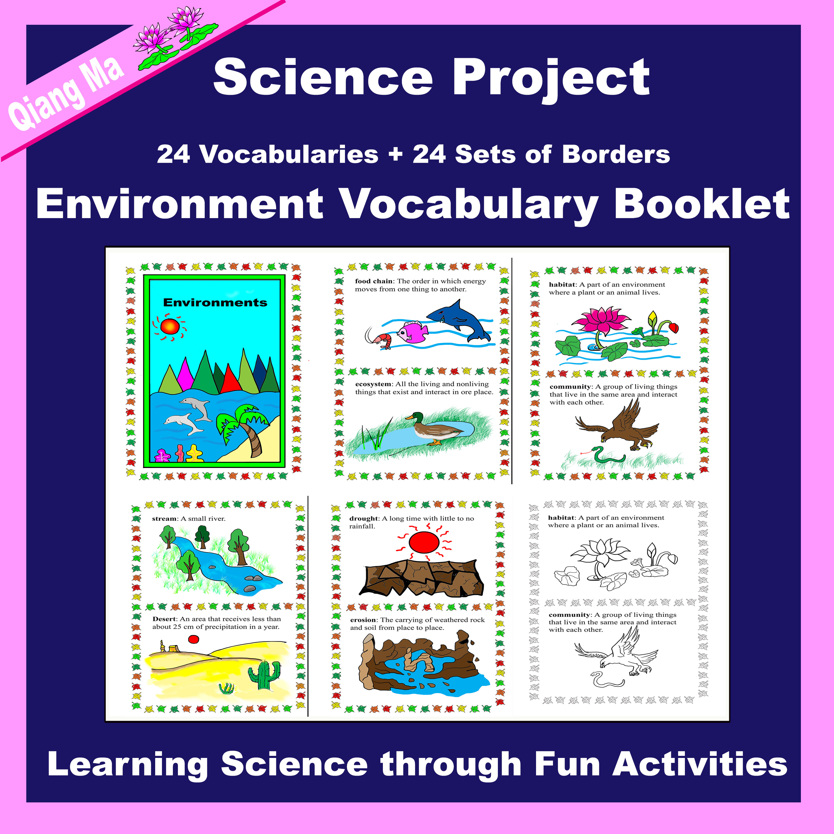 Science Project: Environment Vocabulary Booklet