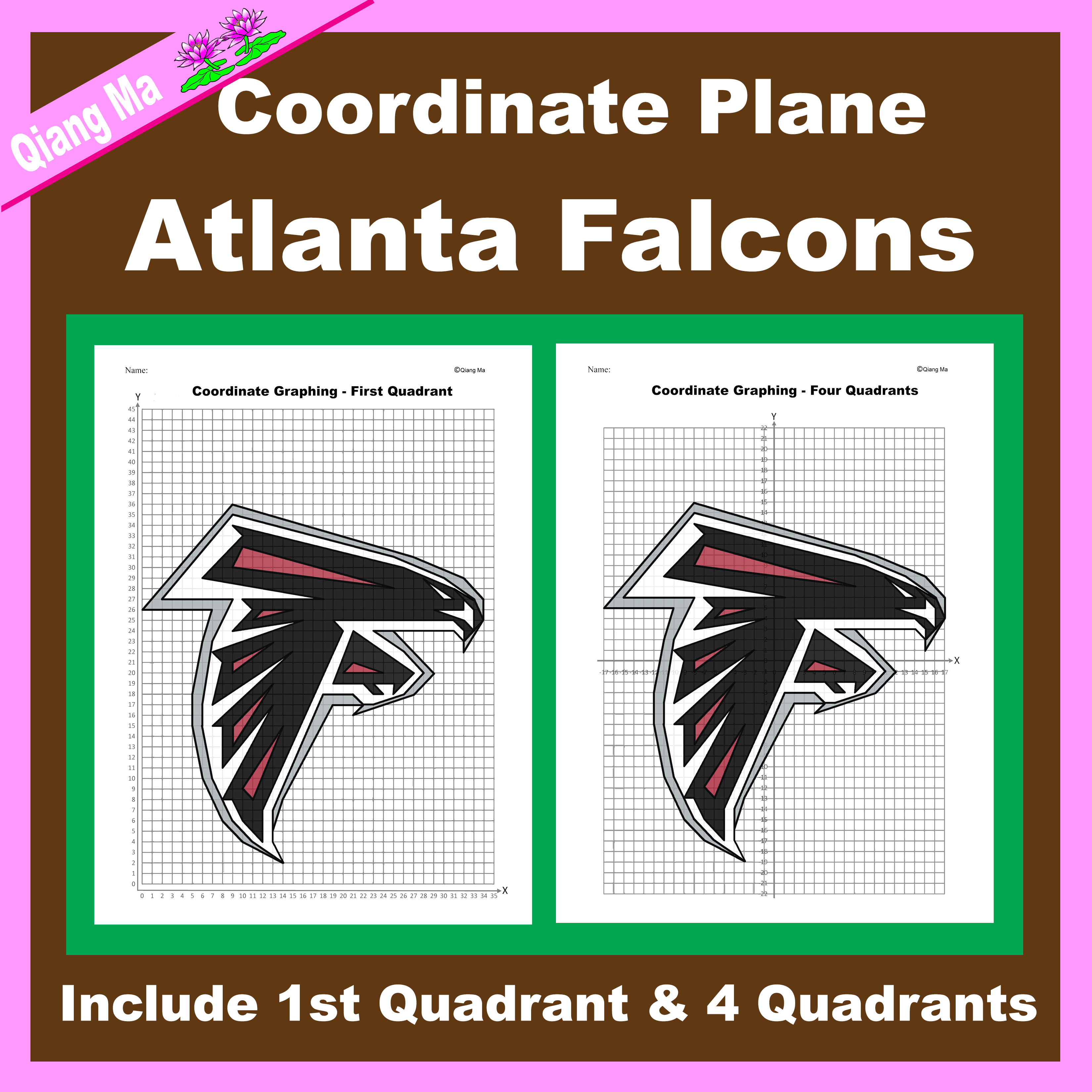 Super Bowl Coordinate Plane Graphing Picture: Atlanta Falcons