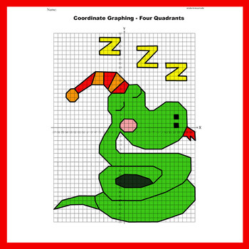 Winter Coordinate Graphing Picture: Snake