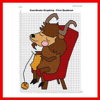 Winter Coordinate Graphing Picture: Goat